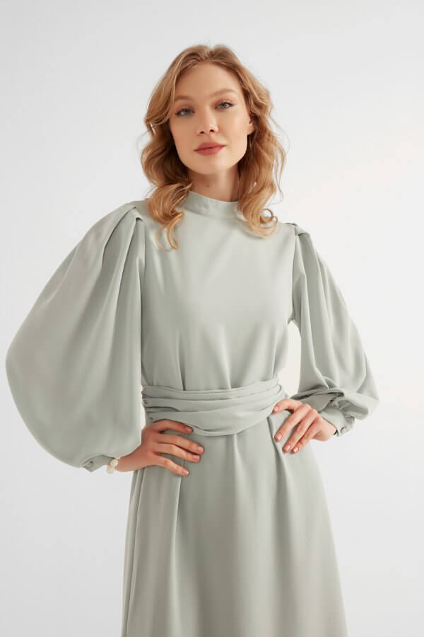 Mint Yeşili Nora Elbise - Görsel 4