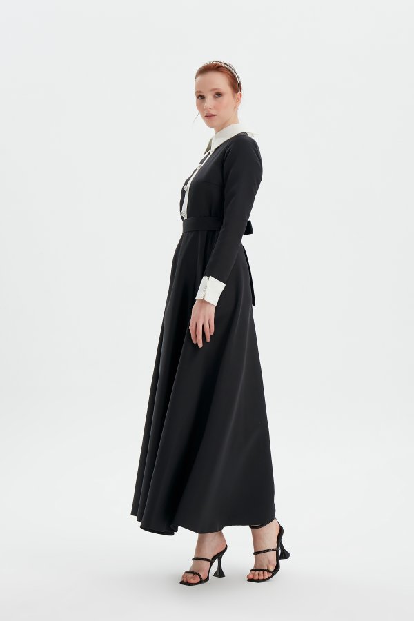 Siyah Helen Elbise - Görsel 4