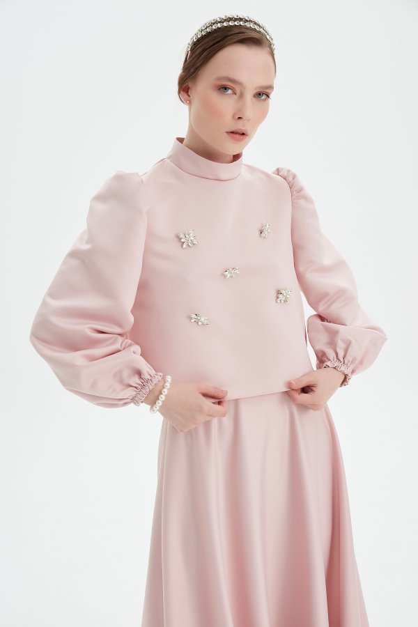 Pembe Leyza Abiye - Görsel 3