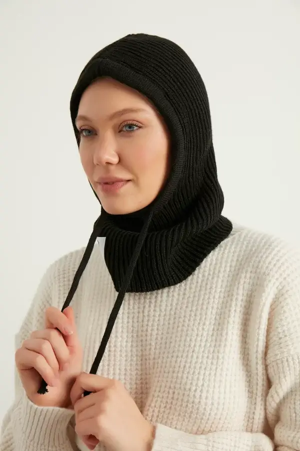 Siyah Triko Bere - Görsel 2