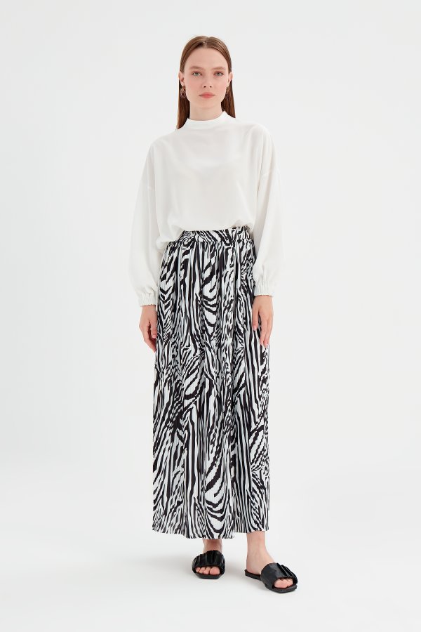 Zebra Desen Piliseli Etek - Görsel 2