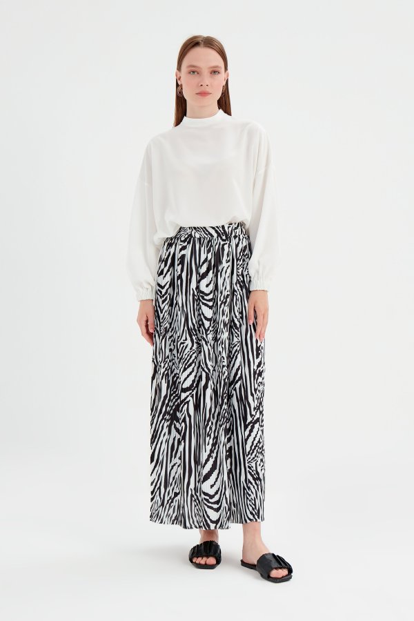 Zebra Desen Piliseli Etek - Görsel 2
