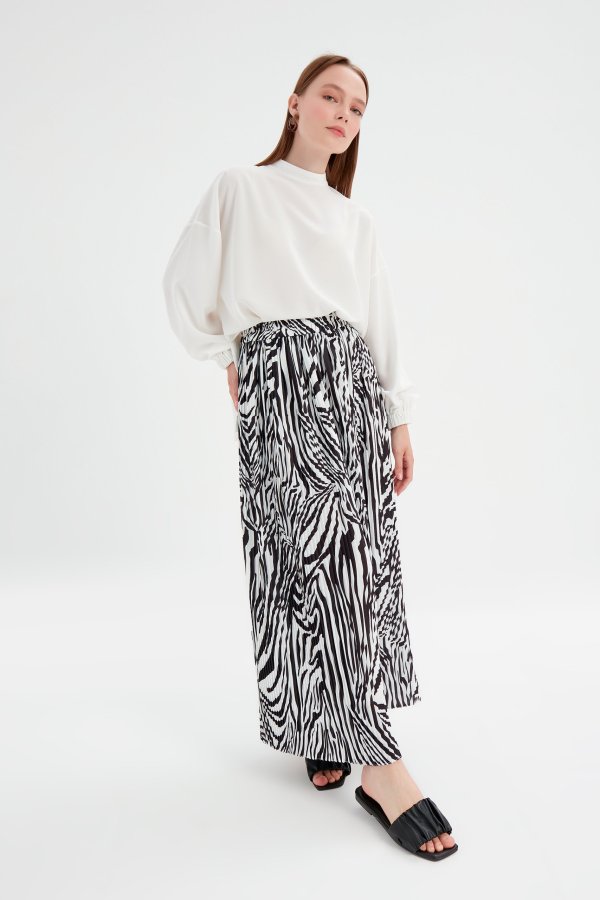 Zebra Desen Piliseli Etek - Görsel 4