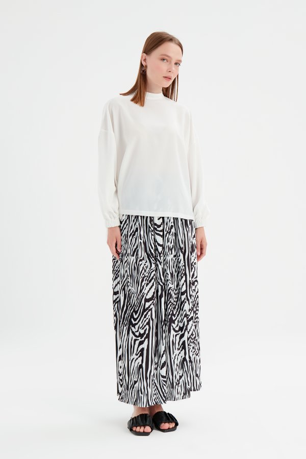 Zebra Desen Piliseli Etek - Görsel 5