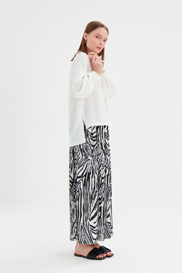 Zebra Desen Piliseli Etek - Görsel 6