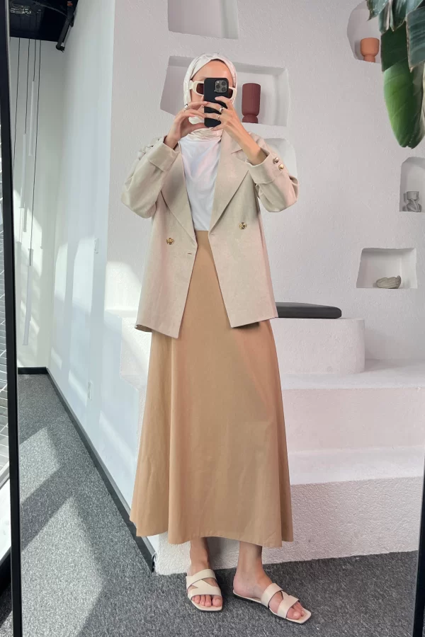 Keten Blazer Ceket - Görsel 5