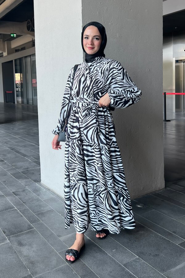 Zebra Desen Elbise - Görsel 3