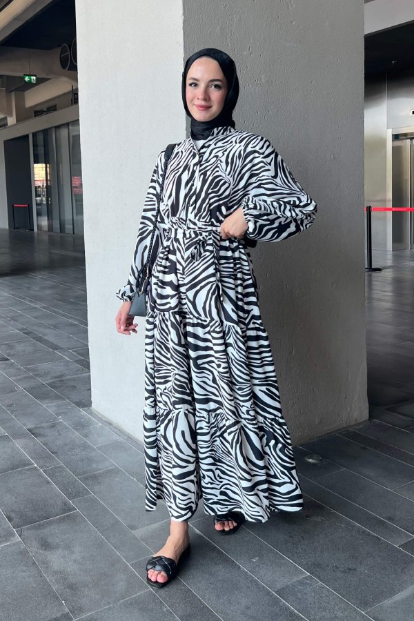 Zebra Desen Elbise - Görsel 3
