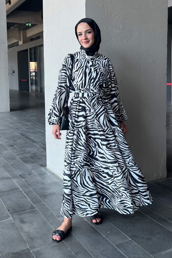 Zebra Desen Elbise - Görsel 4