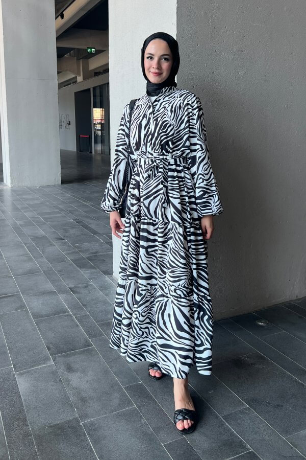 Zebra Desen Elbise - Görsel 5