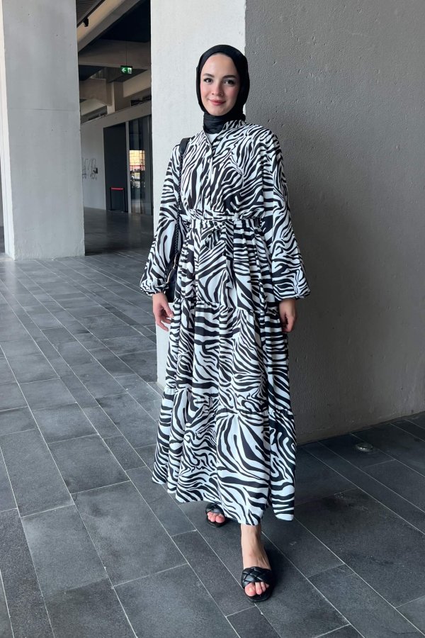 Zebra Desen Elbise - Görsel 5