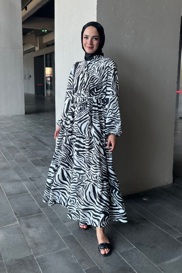 Zebra Desen Elbise