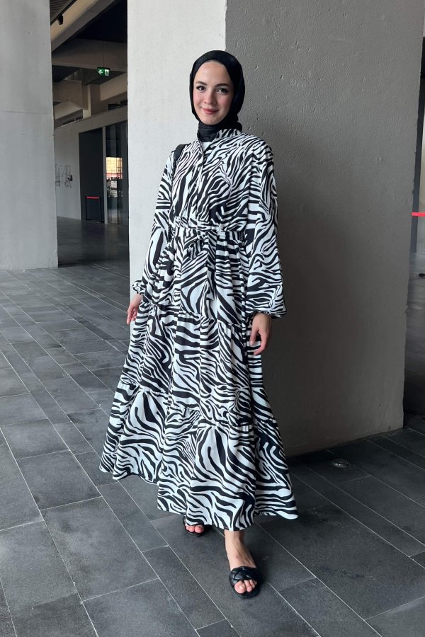 Zebra Desen Elbise