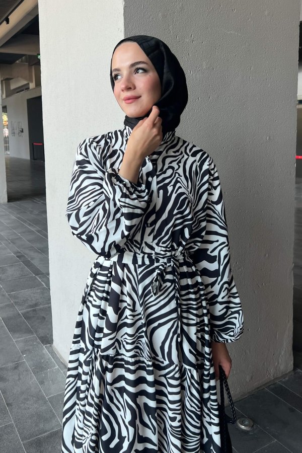 Zebra Desen Elbise - Görsel 6