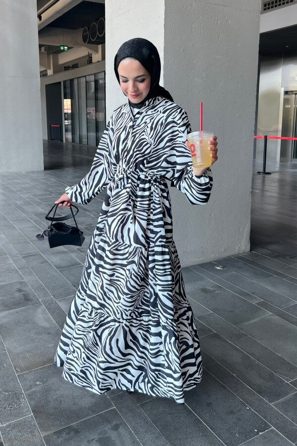 Zebra Desen Elbise - Görsel 7