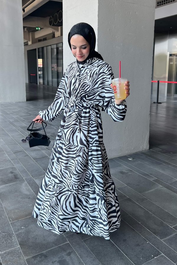 Zebra Desen Elbise - Görsel 7