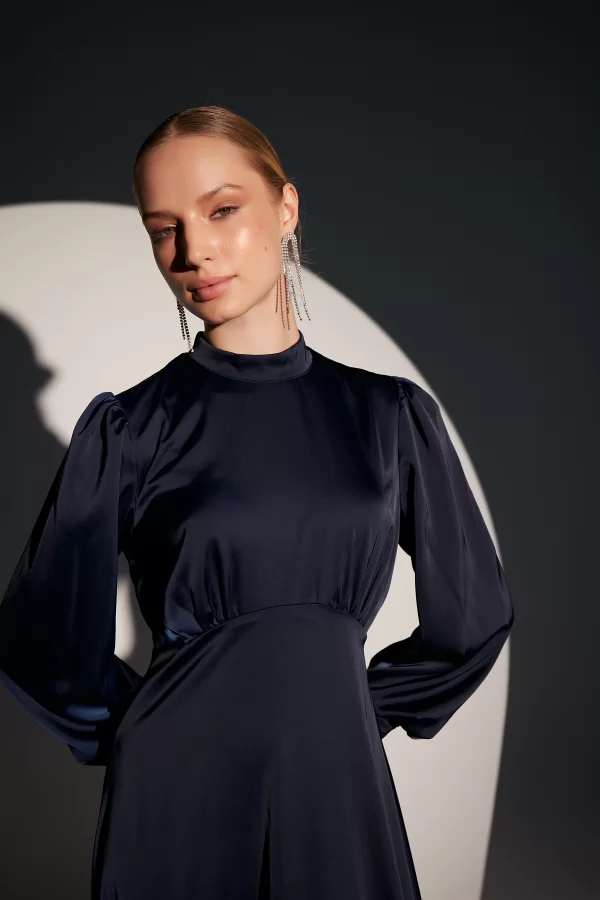 Lacivert Elena Elbise - Görsel 6