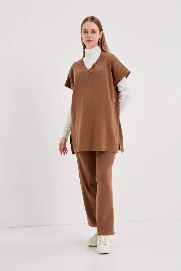 Camel Triko Süveter Takım - Görsel 5