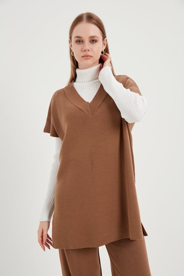 Camel Triko Süveter Takım - Görsel 3