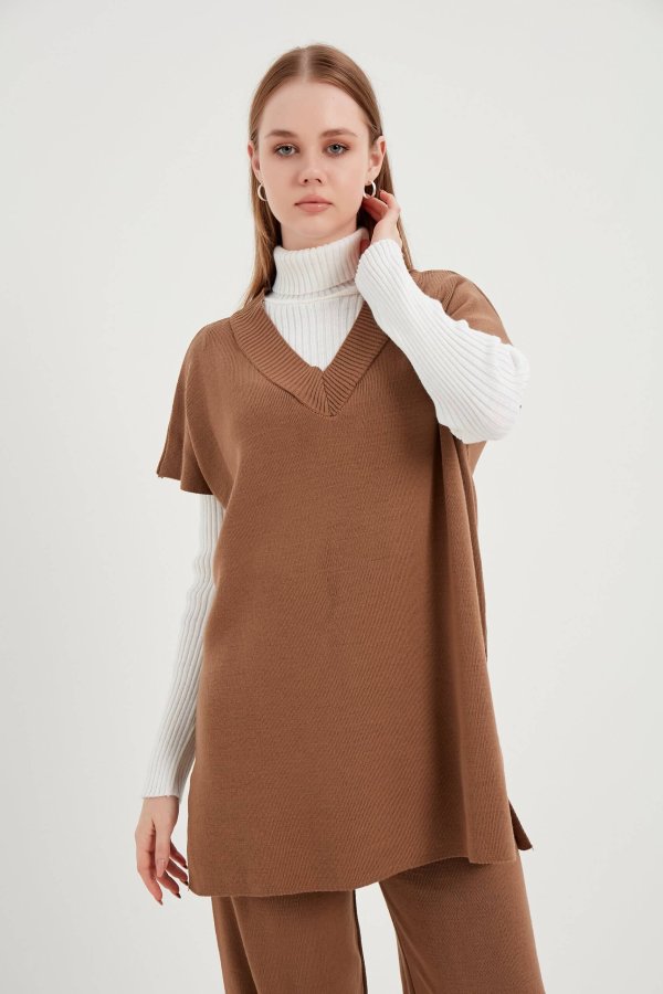 Camel Triko Süveter Takım - Görsel 3