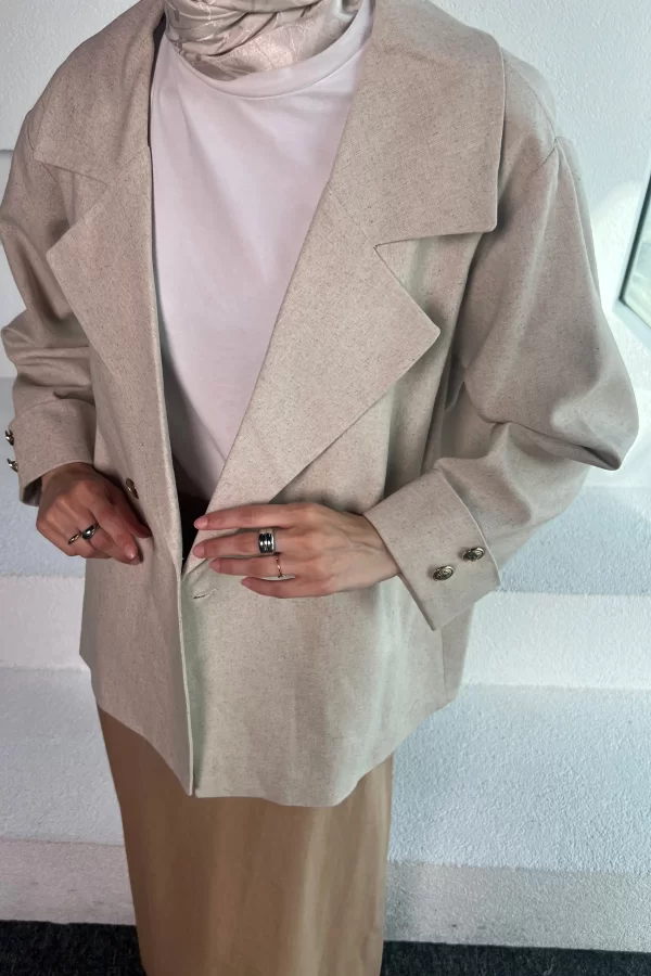 Keten Blazer Ceket - Görsel 2