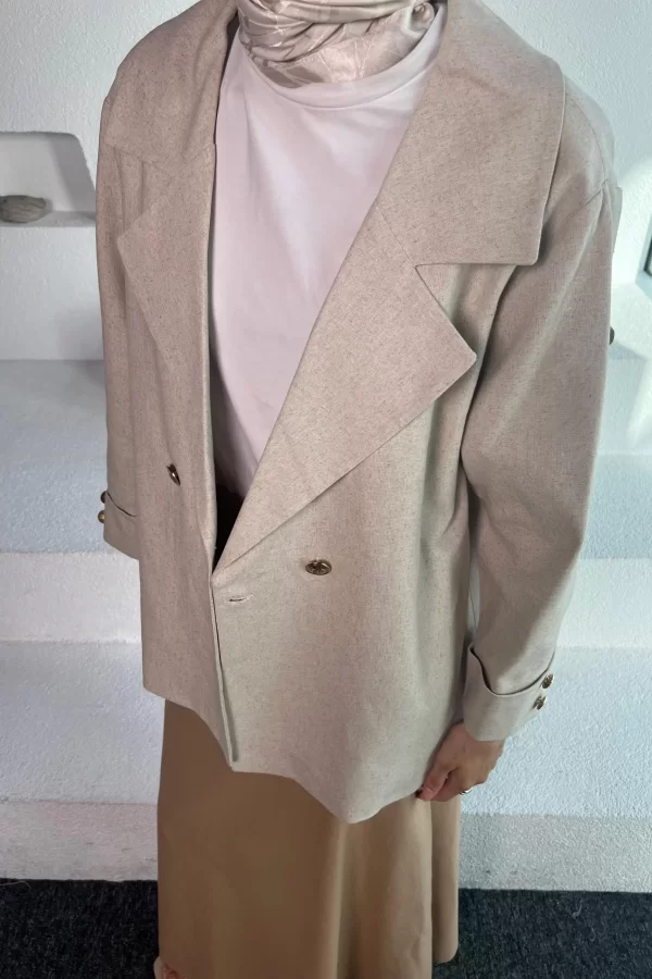 Keten Blazer Ceket - Görsel 3