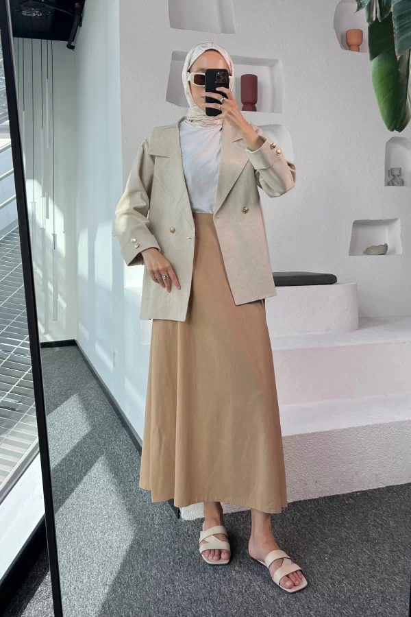 Keten Blazer Ceket - Görsel 6