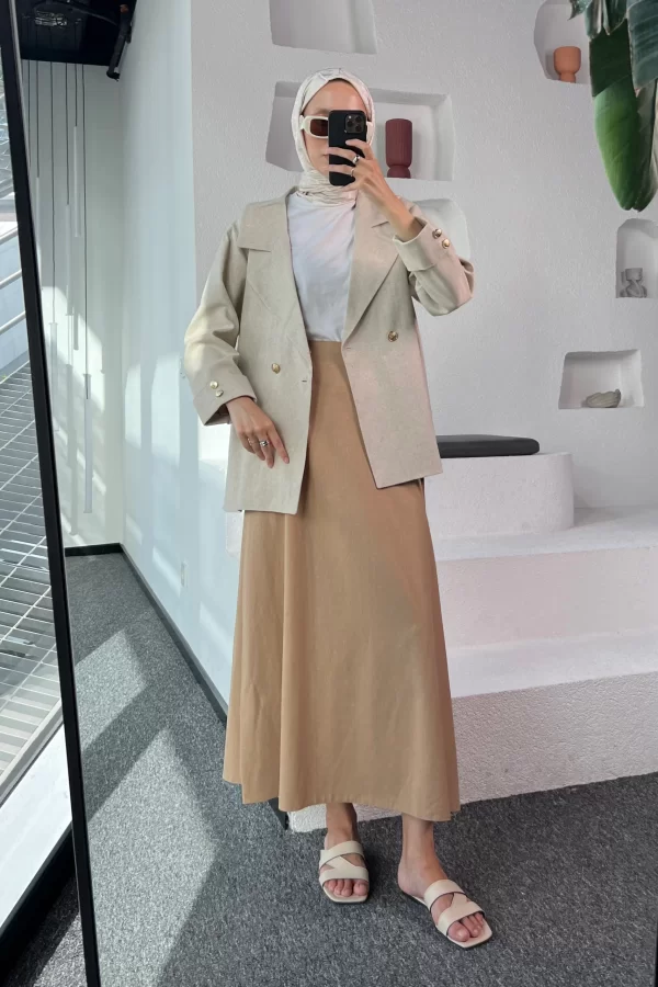 Keten Blazer Ceket - Görsel 6