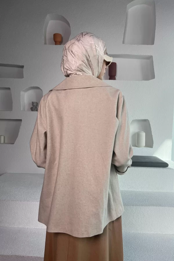 Keten Blazer Ceket - Görsel 7