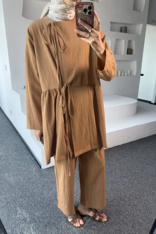 Camel Müslin Takım - Görsel 6