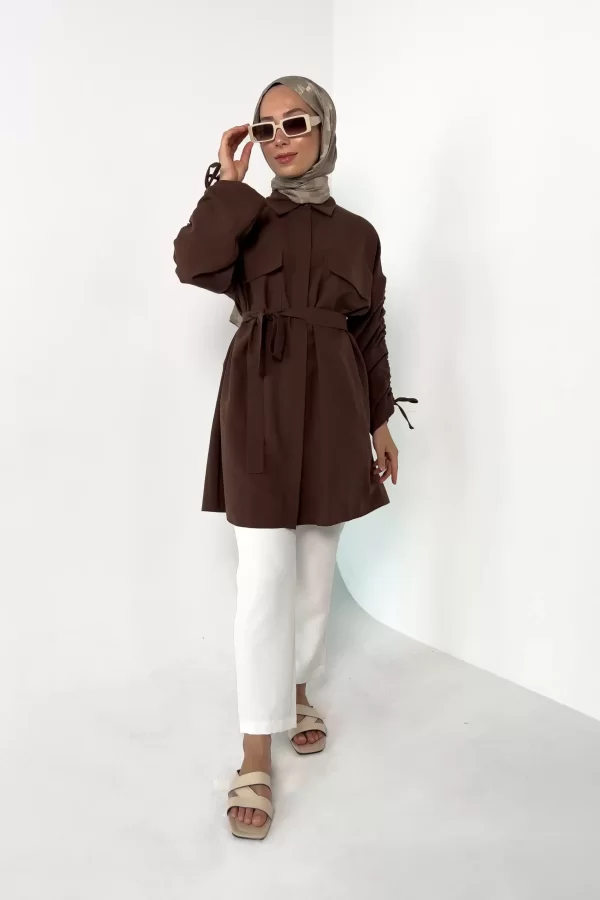 Kahverengi Carla Tunik - Görsel 2