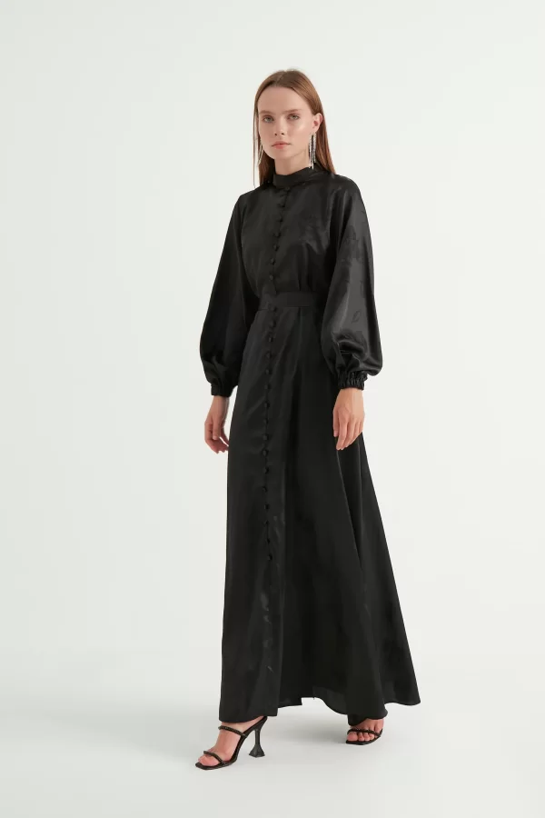 Siyah Diana Saten Abiye - Görsel 3