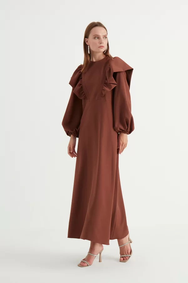 Kahverengi Lady Abiye - Görsel 5