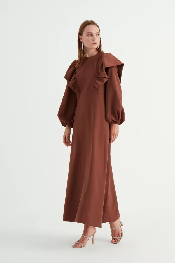 Kahverengi Lady Abiye - Görsel 5