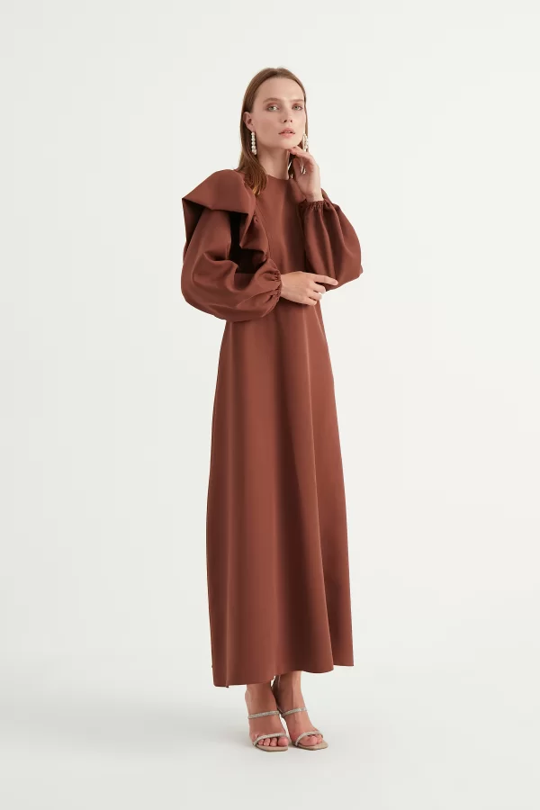 Kahverengi Lady Abiye - Görsel 3