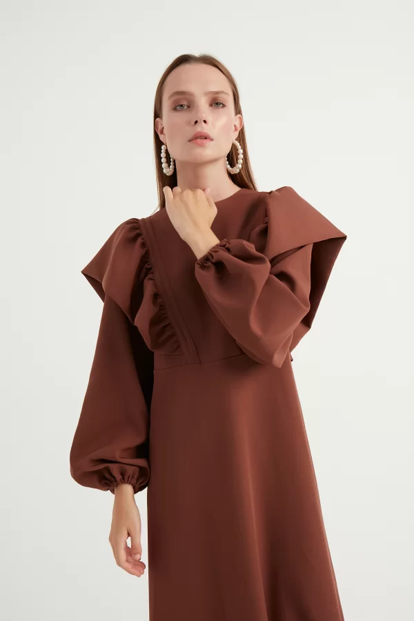 Kahverengi Lady Abiye - Görsel 6