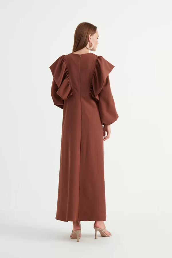 Kahverengi Lady Abiye - Görsel 7