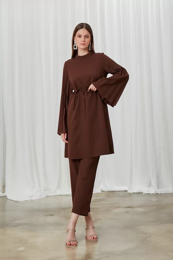 Kahverengi Lucia Pantolon Takım - Görsel 2