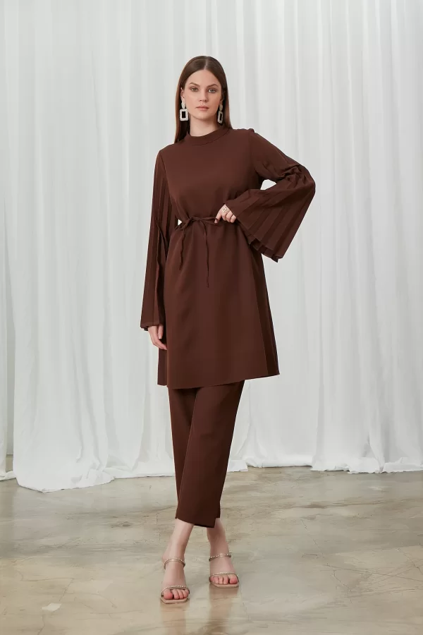 Kahverengi Lucia Pantolon Takım - Görsel 2