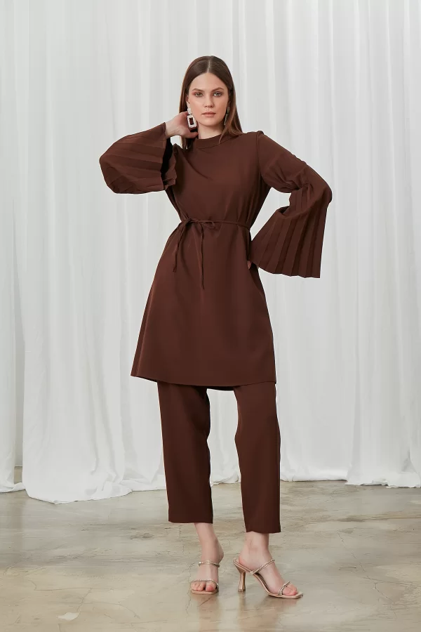 Kahverengi Lucia Pantolon Takım - Görsel 5