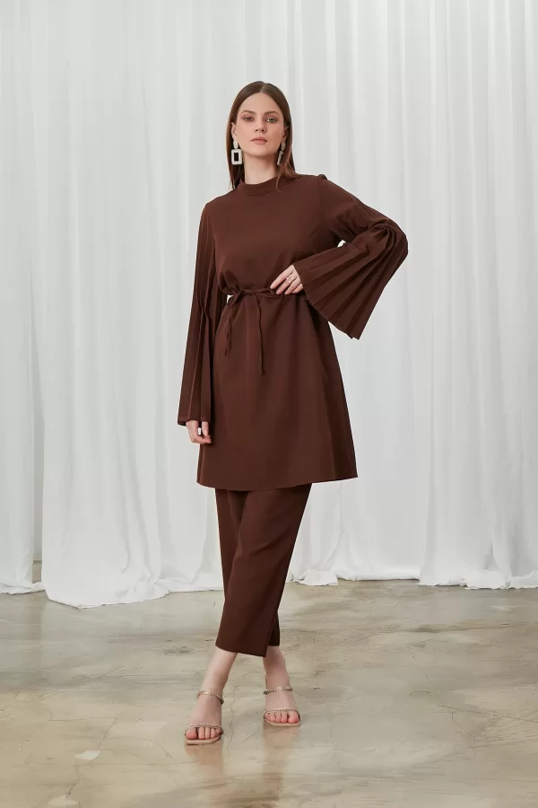 Kahverengi Lucia Pantolon Takım - Görsel 6