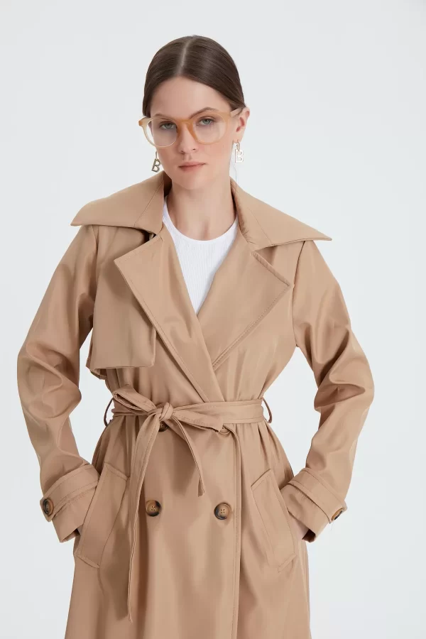 Camel Classic Kemerli Trençkot - Görsel 6