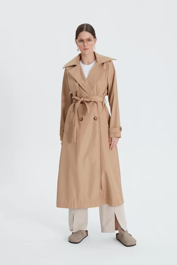Camel Classic Kemerli Trençkot - Görsel 2