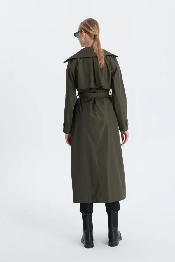 Haki Classic Kemerli Trençkot - Görsel 6