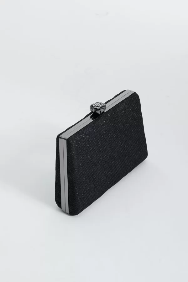 Siyah Dikdörtgen Clutch Çanta