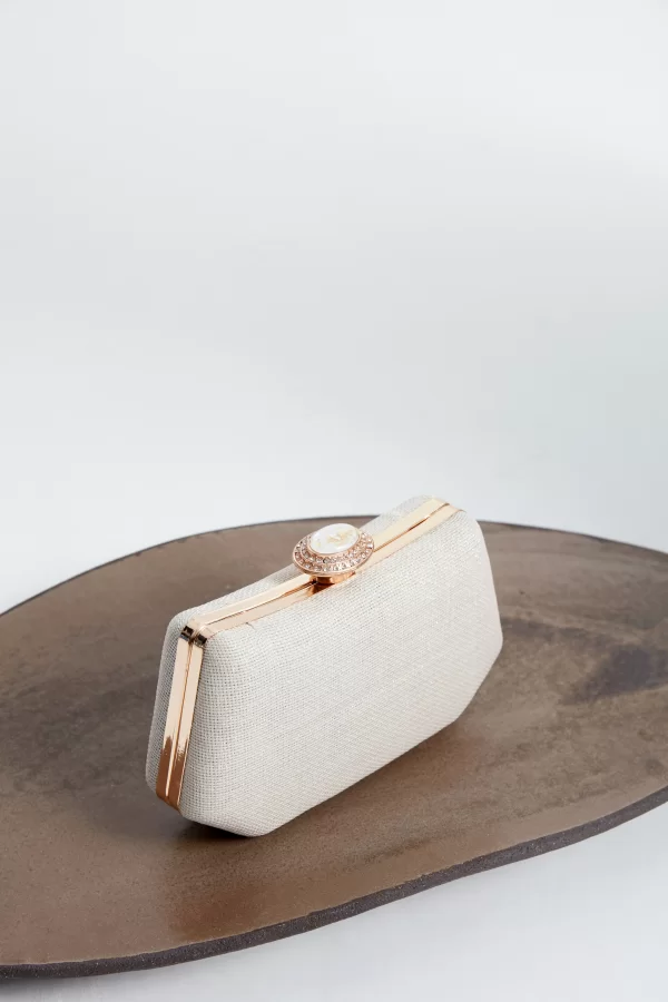 Ekru Clutch Çanta