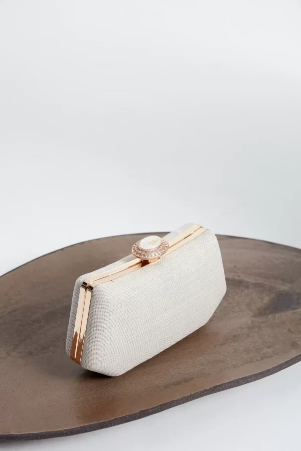 Ekru Clutch Çanta