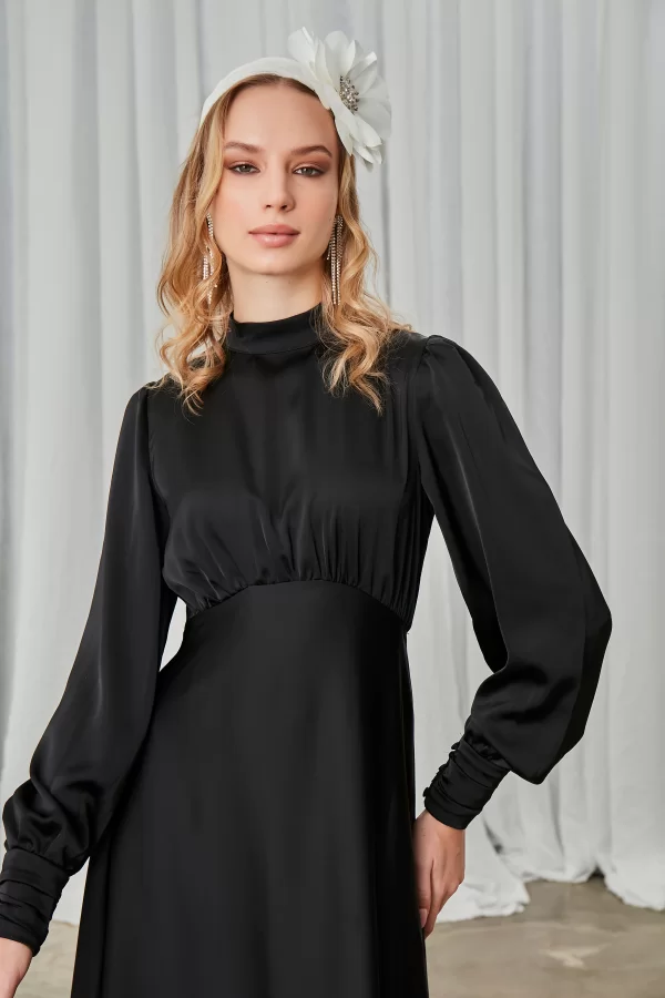 Siyah Kuyruklu Elena Elbise - Görsel 7
