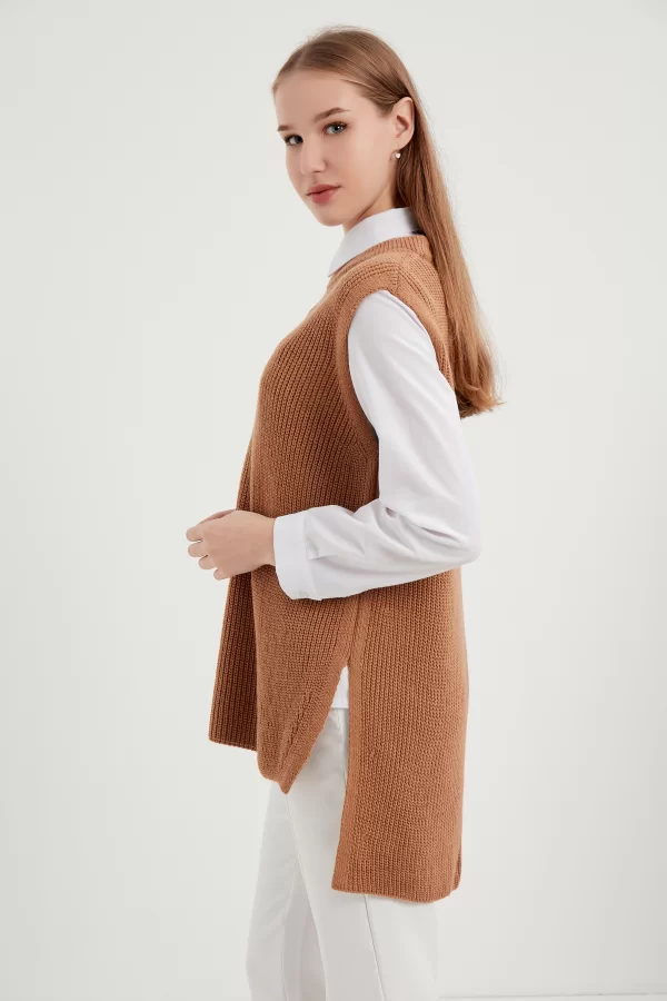 Camel Örme Süveter - Görsel 2
