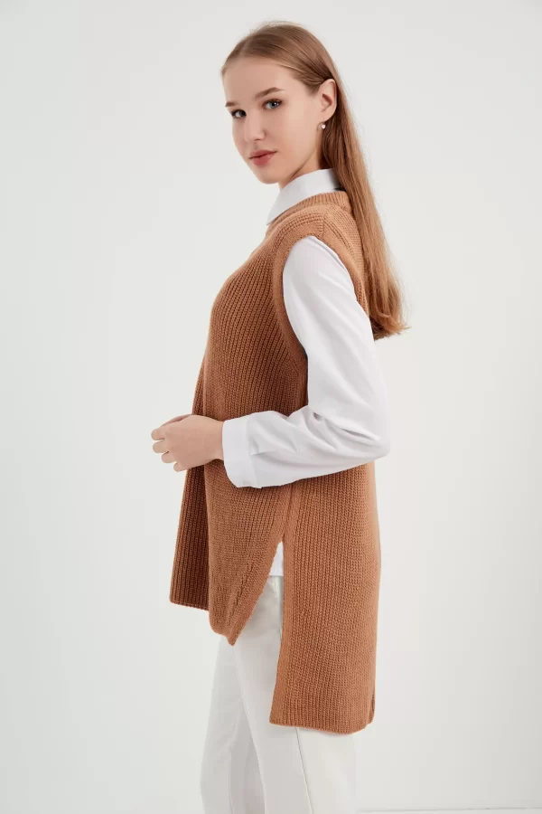 Camel Örme Süveter - Görsel 2
